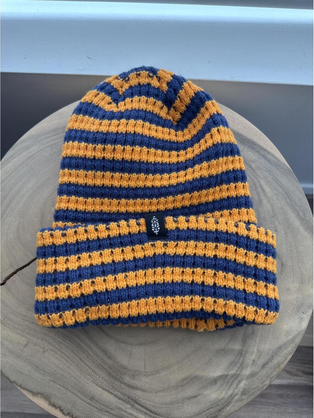 NWT Free People FP Movement Striped Knit Beanie Blue Orange